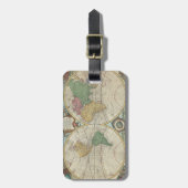 kaart van de wereld (1744) bagagelabel (Voorkant verticaal)