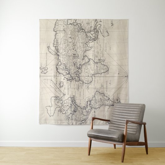 kaart van de wereld (1750) wandkleed (In situ)