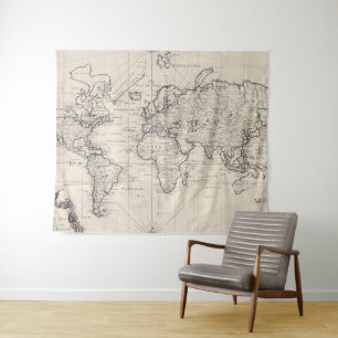  kaart van de wereld (1750) wandkleed