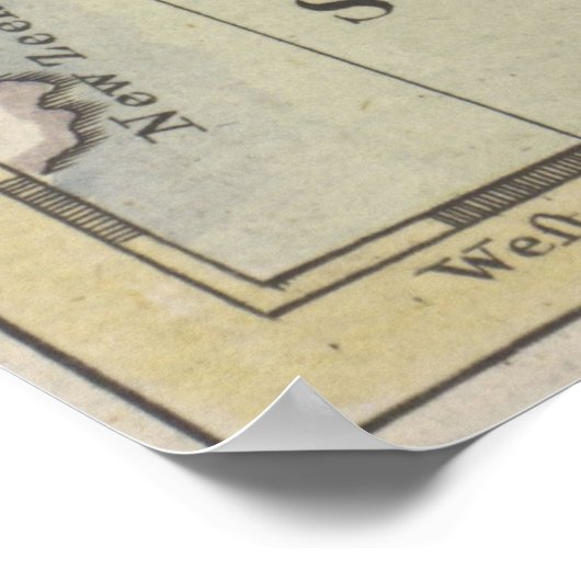  kaart van de wereld (1766) poster (Hoek)