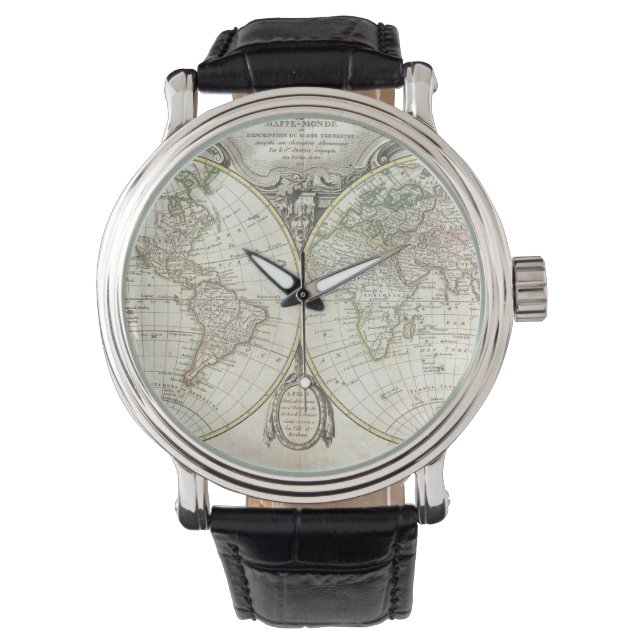  kaart van de wereld (1775) horloge (Voorkant)
