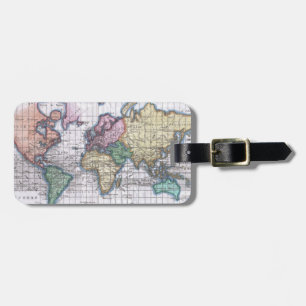  kaart van de wereld (1780) bagagelabel