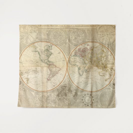 kaart van de wereld (1799) 2 wandkleed (Voorkant (horizontaal))