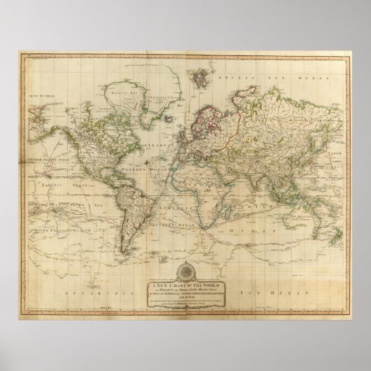  kaart van de wereld (1800) poster (Voorkant)