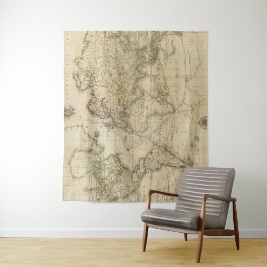 kaart van de wereld (1800) wandkleed (In situ)