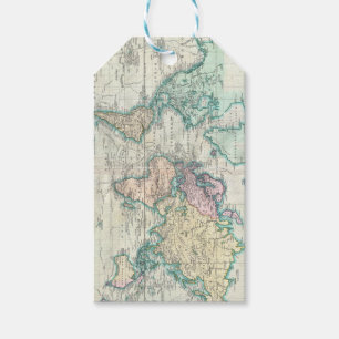 kaart van de wereld (1801) cadeaulabel