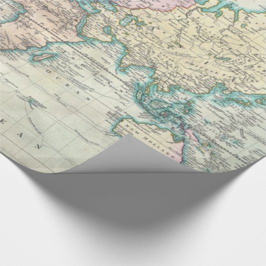  kaart van de wereld (1801) cadeaupapier (Hoek)