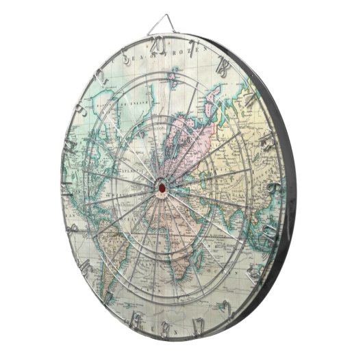 kaart van de wereld (1801) dartbord (Voorkant Rechts)