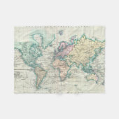  kaart van de wereld (1801) fleece deken (Voorkant (Horizontaal))