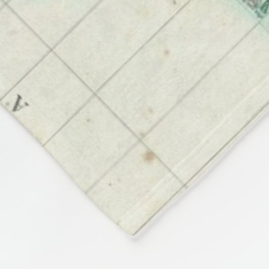 kaart van de wereld (1801) fleece deken (Hoek)