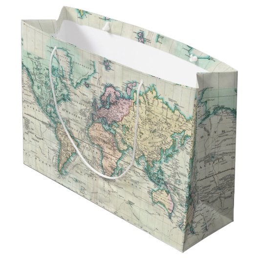 kaart van de wereld (1801) large cadeautasje (Achterkant Gekanteld)