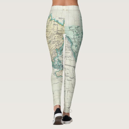 kaart van de wereld (1801) leggings (Achterkant)