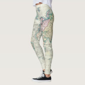  kaart van de wereld (1801) leggings (Links)