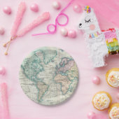  kaart van de wereld (1801) papieren bordje (Feest)