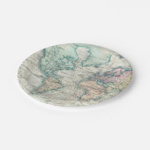  kaart van de wereld (1801) papieren bordje (Gekanteld)