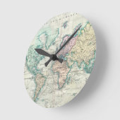  kaart van de wereld (1801) ronde klok (Hoek)