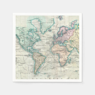 kaart van de wereld (1801) servetten