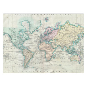 kaart van de wereld (1801) tafelkleed