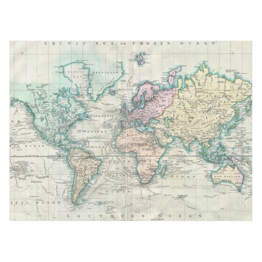  kaart van de wereld (1801) tafelkleed (Voorkant (Horizontaal))