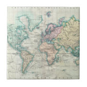 kaart van de wereld (1801) tegeltje (Voorkant)