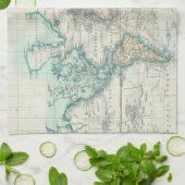  kaart van de wereld (1801) theedoek (Gevouwen)