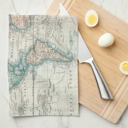  kaart van de wereld (1801) theedoek (Quarter Fold)