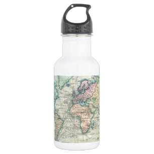 kaart van de wereld (1801) waterfles
