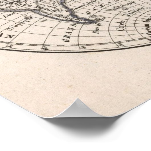  kaart van de wereld (1812) poster (Hoek)