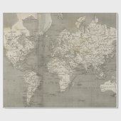  kaart van de wereld (1820) 2 cadeaupapier (Vlak)