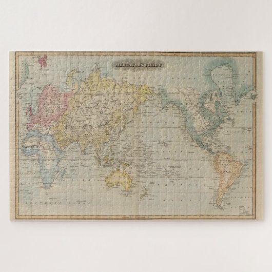  kaart van de wereld (1823) legpuzzel (Horizontaal)