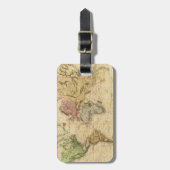 kaart van de wereld (1831) bagagelabel (Voorkant verticaal)