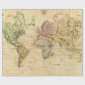  kaart van de wereld (1831) cadeaupapier (Vlak)