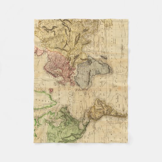 kaart van de wereld (1831) fleece deken (Voorkant)