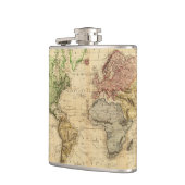  kaart van de wereld (1831) heupfles (Links)