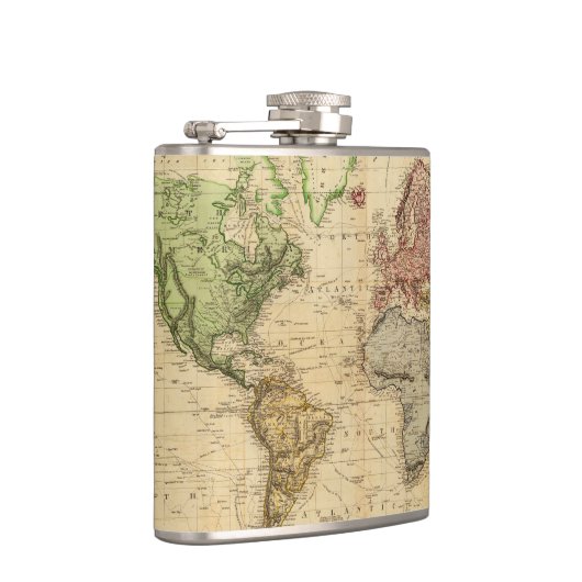  kaart van de wereld (1831) heupfles (Rechts)