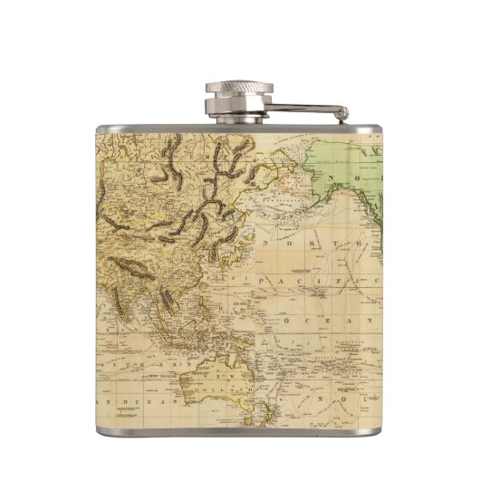  kaart van de wereld (1831) heupfles (Achterkant)