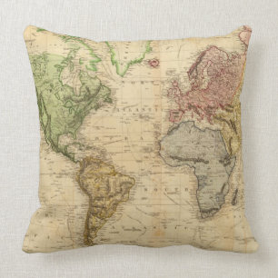  kaart van de wereld (1831) kussen