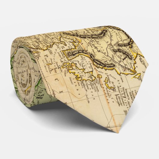  kaart van de wereld (1831) stropdas (Opgerold)