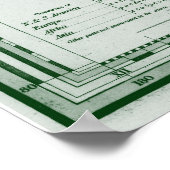  kaart van de wereld (1833): wit en groen poster (Hoek)