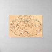  kaart van de wereld (1839) canvas afdruk (Voorkant)