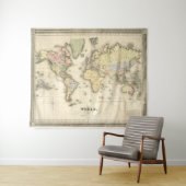  kaart van de wereld (1840) wandkleed (In Situ (horizontaal))