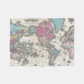  kaart van de wereld (1852) fleece deken (Voorkant (Horizontaal))