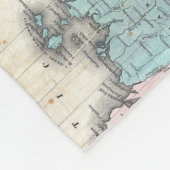  kaart van de wereld (1852) fleece deken (Hoek)