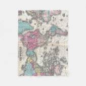  kaart van de wereld (1852) fleece deken (Voorkant)