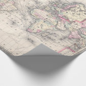  kaart van de wereld (1864) cadeaupapier (Hoek)