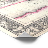  kaart van de wereld (1864) poster (Hoek)