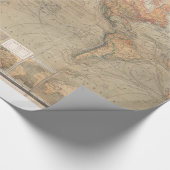  kaart van de wereld (1870) cadeaupapier (Hoek)