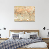  kaart van de wereld (1870) canvas afdruk (Insitu (Slaapkamer))