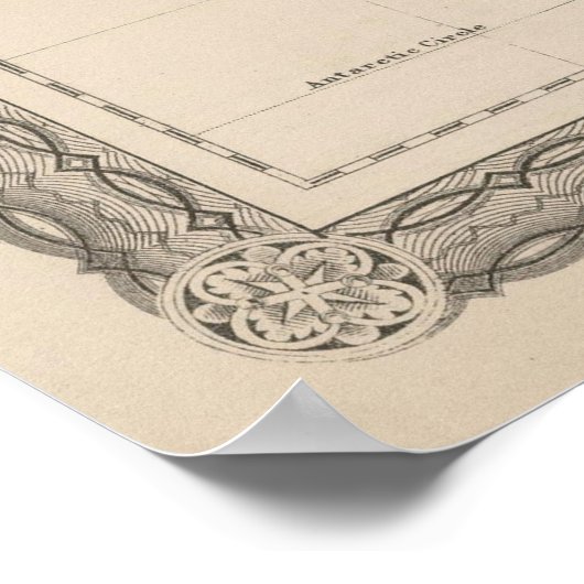 kaart van de wereld (1870) poster (Hoek)