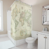  kaart van de wereld (1872) douchegordijn (In situ)